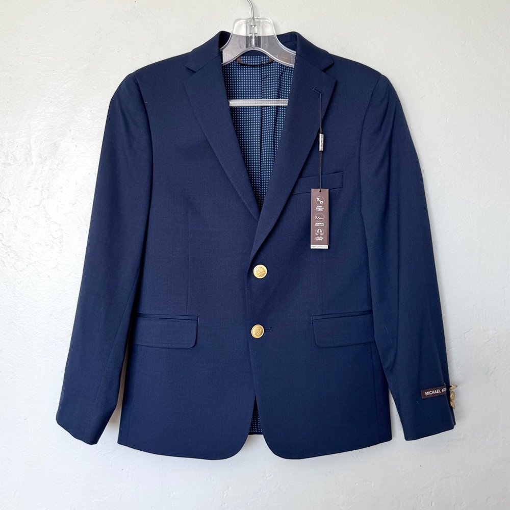 Michael Kors  Big Boy's Navy Classic Fit Stretch Suit Blazer Size 12R